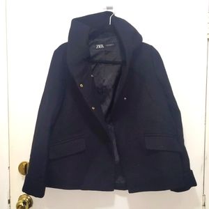 Zara black jacket with hood
